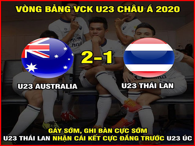 Fan Việt hả hê chế ảnh sau khi U23 Thái Lan thảm bại U23 Australia