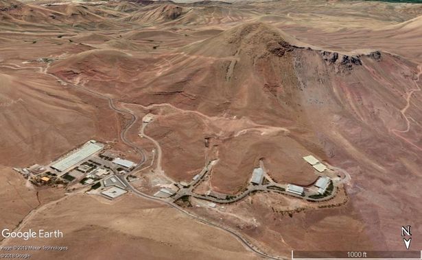 Căn cứ tên lửa Khojir của Iran nhìn từ trên cao.