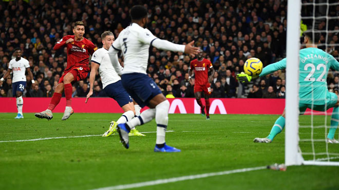 Firmino ghi bàn thắng duy nhất trong trận đấu giữa Liverpool và Tottenham