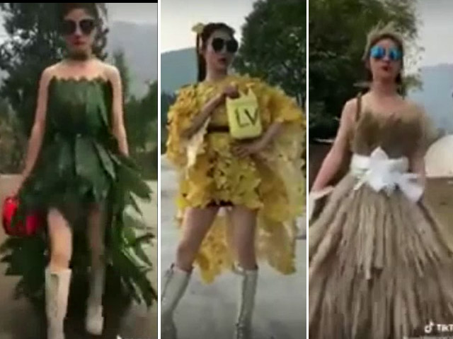 Bạn trẻ - Cuộc sống - Clip: "Gái quê" gây sốt với loạt trang phục 0 đồng cực chất