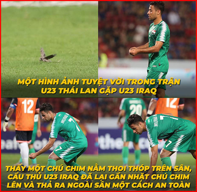 Hình ảnh đẹp trong trận đấu giữa U23 Thái Lan và U23 Iraq.