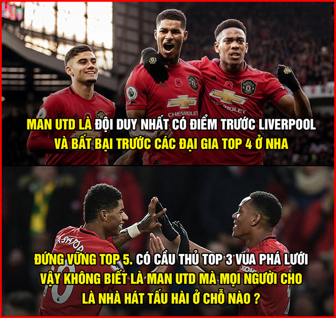 Thành tích không tồi nhưng "nghệ sĩ hài" thì đã gắn liền với các cầu thủ MU rồi.