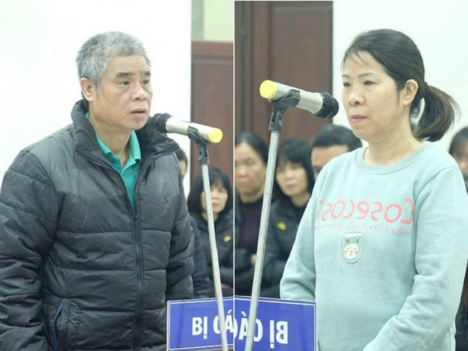 Bị cáo Doãn Quý Phiến (trái) và Nguyễn Bích Quy tại tòa. Ảnh: TP