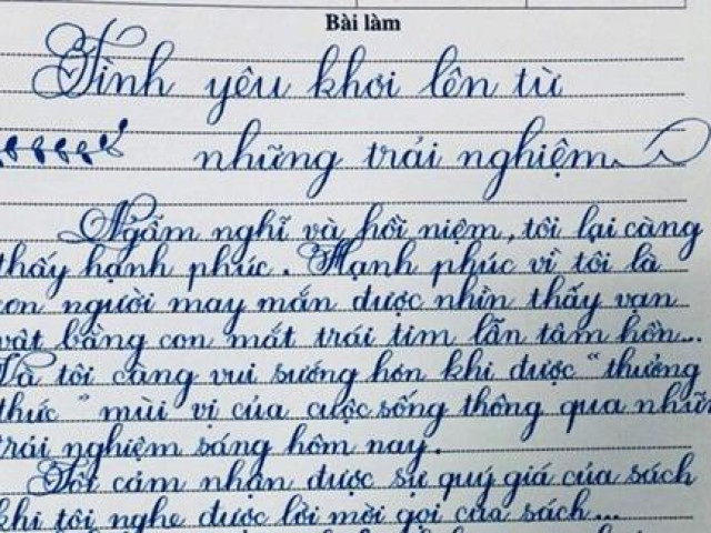 Giáo dục - du học - Ngỡ ngàng trước nét chữ bay bướm, đều tăm tắp, đến máy in cũng phải chào thua của học sinh TP.HCM