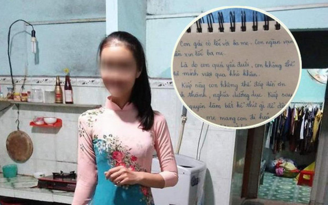 Nữ sinh LTTT và bức thư tuyệt mệnh. Ảnh internet