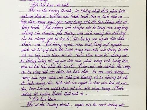 Ngỡ ngàng trước nét chữ bay bướm, đều tăm tắp, đến máy in cũng phải chào thua của học sinh TP.HCM - 2