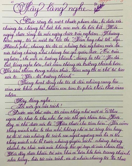 Các bài thi nổi bật của học sinh tại Hội thi "Văn hay chữ tốt" tổ chức ở TP.HCM.