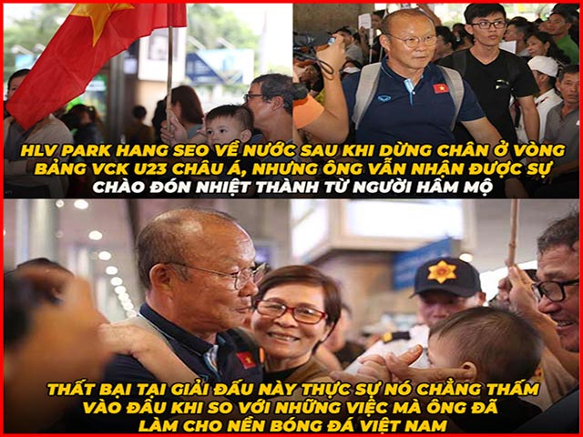 Tranh vui - Thầy Park và U23 Việt Nam bị fan hâm mộ "vây kín" ngày trở về