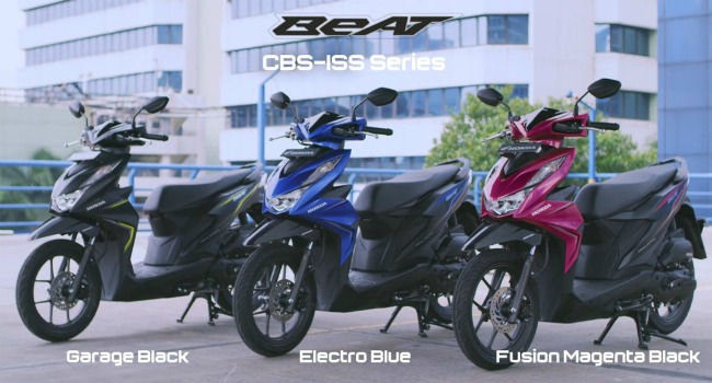 Còn Honda BeAT trang bị CBS-ISS có 3 màu sắc khác nhau gồm: Đen, Xanh, và Đen tím.