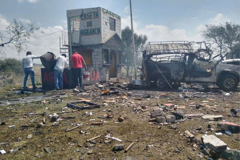 Hiện trường vụ phát hiện 10 thi thể bị cháy đen ở&nbsp;thị trấn Chilapa de Alvarez, bang Guerrero, tây nam Mexico