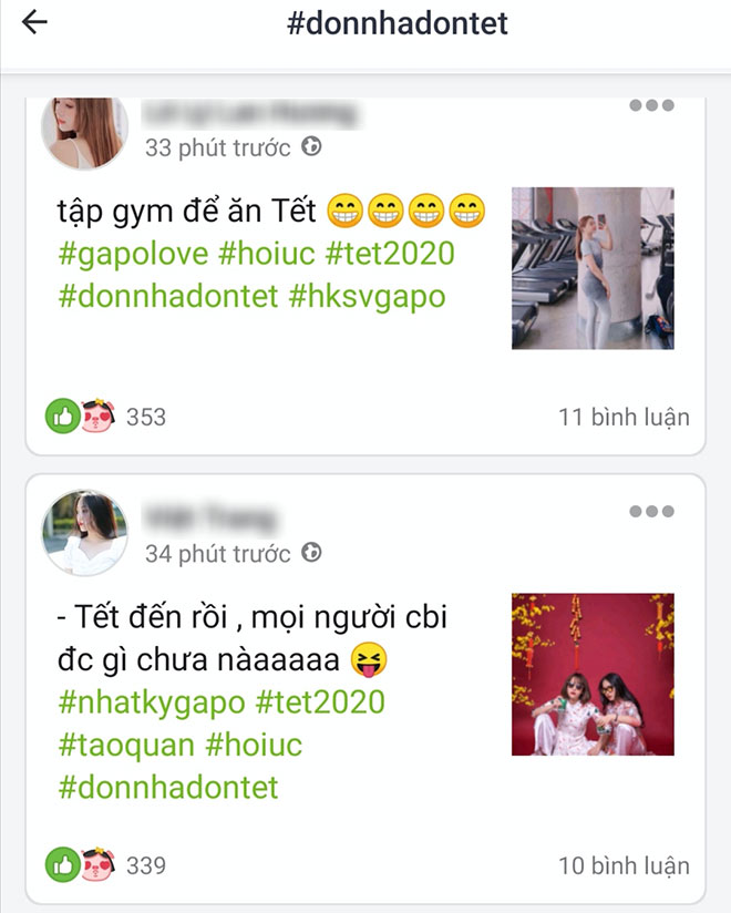 Hashtag #donnhadontet được nhiều người dùng Gapo hưởng ứng