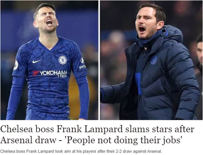 Lampard bày tỏ sự không hài lòng về các cầu thủ trong buổi họp báo sau trận