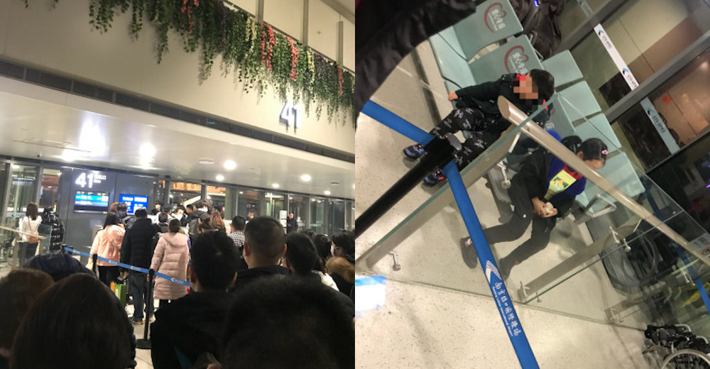 Cặp vợ chồng đã có cách xử lý bất ngờ với 2 đứa con của mình khi bị hải quan sân bay giữ lại (Ảnh: Weibo)