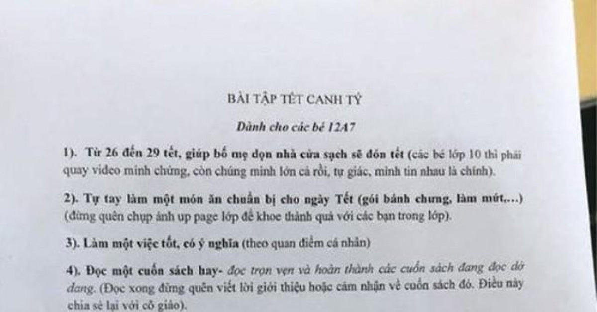 Giáo dục - du học - Bài tập về nhà dịp Tết  “bá đạo” của giáo viên Nam Định
