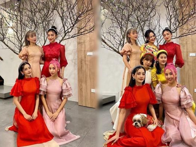 Bạn trẻ - Cuộc sống - Chi Pu và hội bạn thân xinh đẹp bên cây đào đón xuân