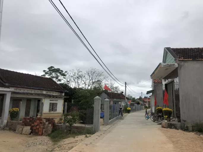Thị trấn Phú Phong, nơi xảy ra vụ thanh niên D. tự thiêu