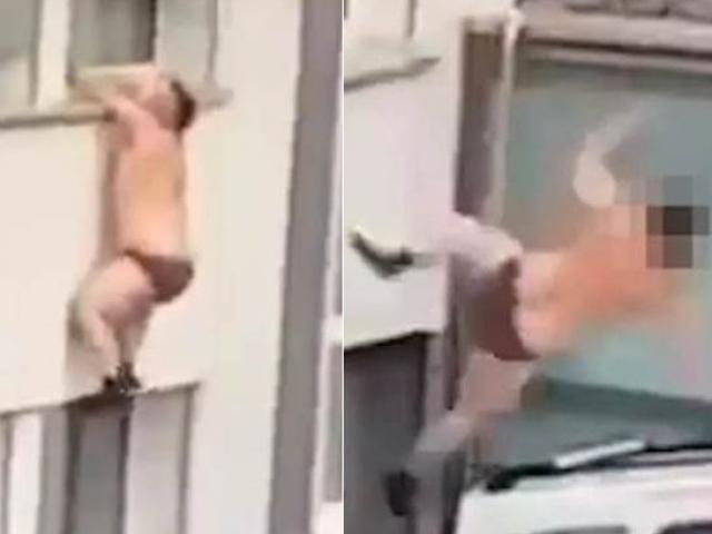 Bạn trẻ - Cuộc sống - Chồng của người yêu về nhà sớm, người đàn ông béo khỏa thân "đu đưa" ngoài cửa sổ