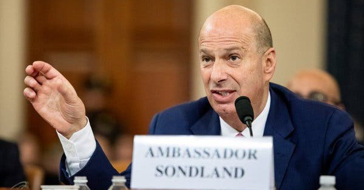 Đại sứ Mỹ tại Liên minh châu Âu (EU) Gordon Sondland cũng từng đưa ra lời khai bất lợi cho ông Trump trong cuộc điều tra luận tội ở Hạ viện. Ảnh: New York Times