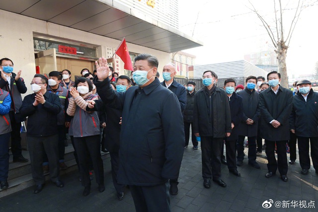 Ông Tập Cận Bình thị sát công tác phòng chống dịch bệnh tại Bắc Kinh (ảnh: Tân Hoa Xã)