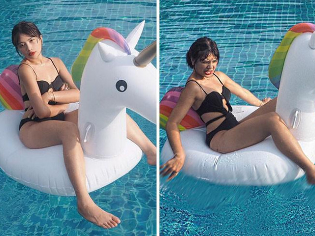 Bạn trẻ - Cuộc sống - Dân mạng cười ngất với loạt ảnh "lầy lội" của nữ blogger Thái Lan