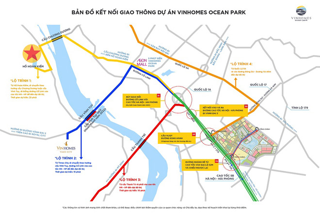 Bản đồ minh họa các thay đổi lớn về hạ tầng tại phía Đông thủ đô