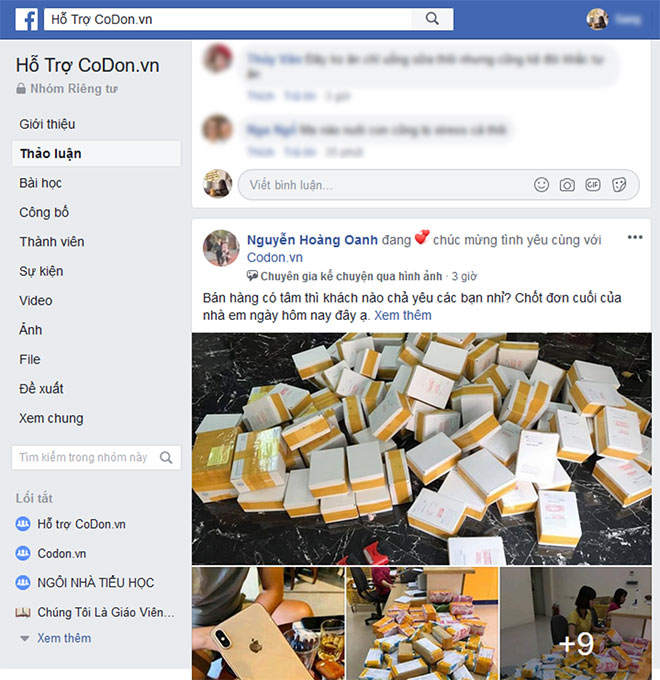 Chủ shop liên tục khoe thành tích kinh doanh khi sử dụng https://codon.vn