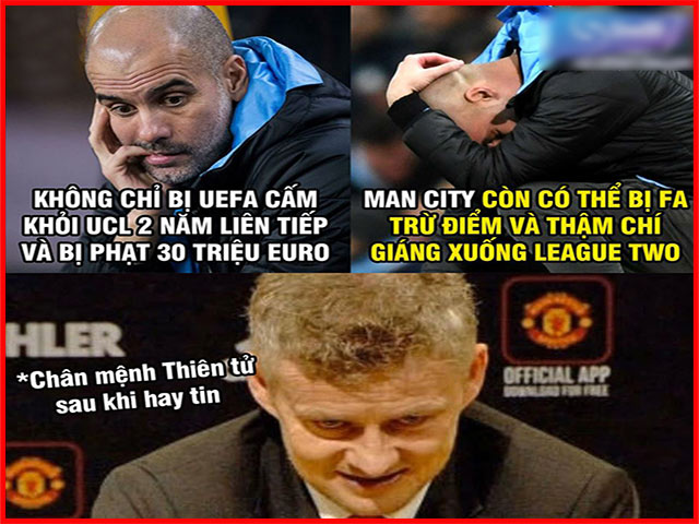 MU mừng thầm khi Man City bị cấm tham dự cúp châu Âu