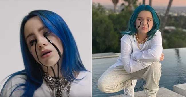 Cô bé hóa trang thành Billie Eilish - giọng ca vừa đoạt những giải cao nhất của Grammy.