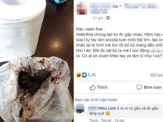 Bạn trẻ - Cuộc sống - Hậu Valentine vẫn được crush tặng quà nhưng thứ nhầy nhụa trong túi nilon khiến chàng trai giật mình
