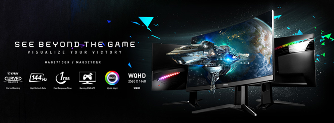 Mẫu màn hình MSI MAG271CQR có tần số quét 144Hz