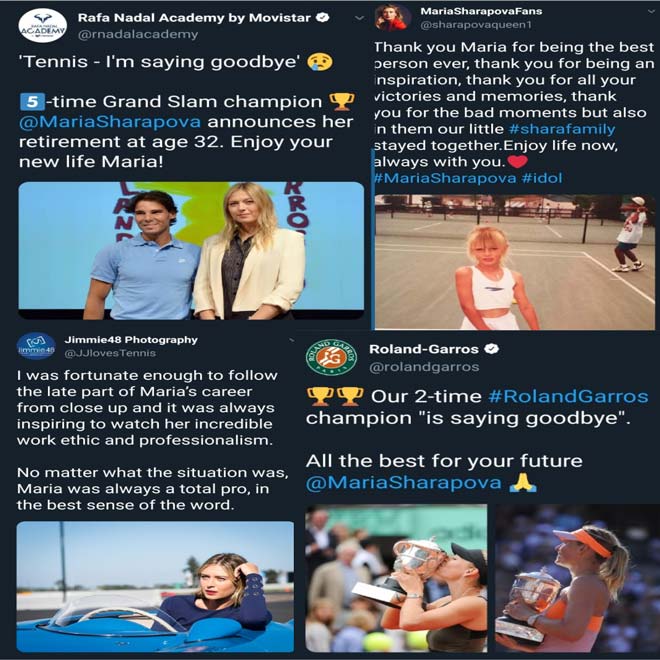 Giới hâm mộ quần vợt đều sửng sốt trước quyết định của Sharapova