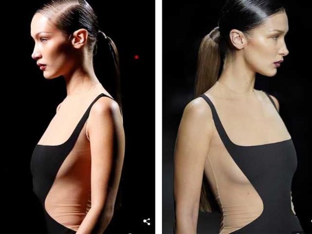 Thời trang - Bella Hadid trong thiết kế ảo giác ở show Thierry Mugler