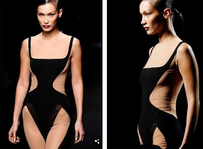 Bella Hadid trong thiết kế ảo giác ở show Thierry Mugler - 1