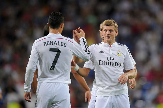 Kroos từng có 4 năm chơi cùng Ronaldo ở Real Madrid