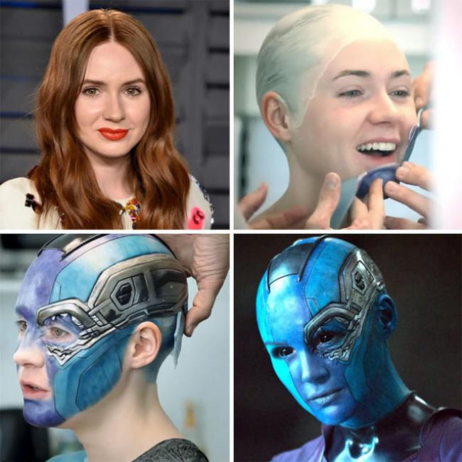 Có ai thắc mắc vì sao nhân viên hóa trang nỡ khiến Karen Gillan xanh lè trong "Avengers: Infinity War/Endgame" không? 