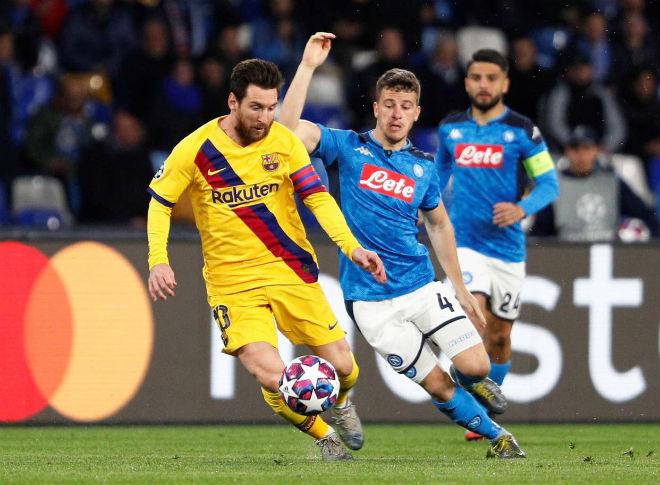 Messi và Barca có nguy cơ phải tiếp đón Napoli trên sân Nou Camp không khán giả vì đại dịch Covid-19
