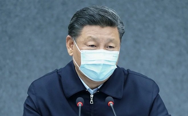 Ông Tập thị sát thành phố Vũ Hán ngày 10.3. Ảnh: Tân Hoa Xã.