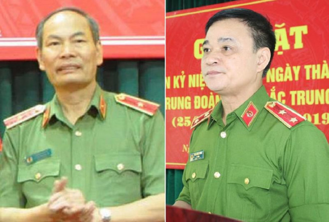 Thiếu tướng Đỗ Văn Hoành (trái) và Trung tướng Phạm Quốc Cương. Ảnh tư liệu