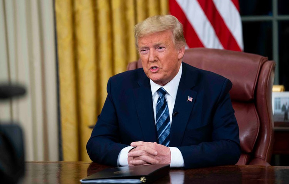 Tổng thống Mỹ - ông Donald Trump, trong bài phát biểu mới nhất về Covid-19 (ảnh: CNN)