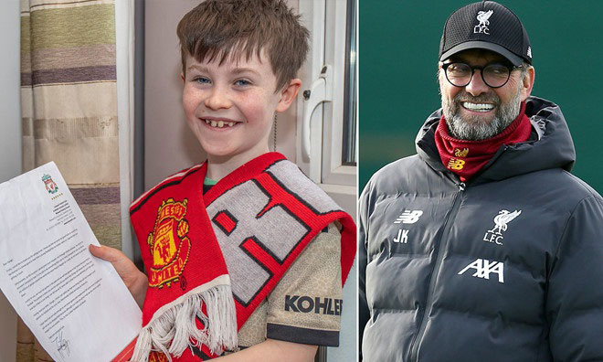 Lá thư hồn nhiên mà&nbsp;Daragh Curley gửi HLV Jurgen Klopp