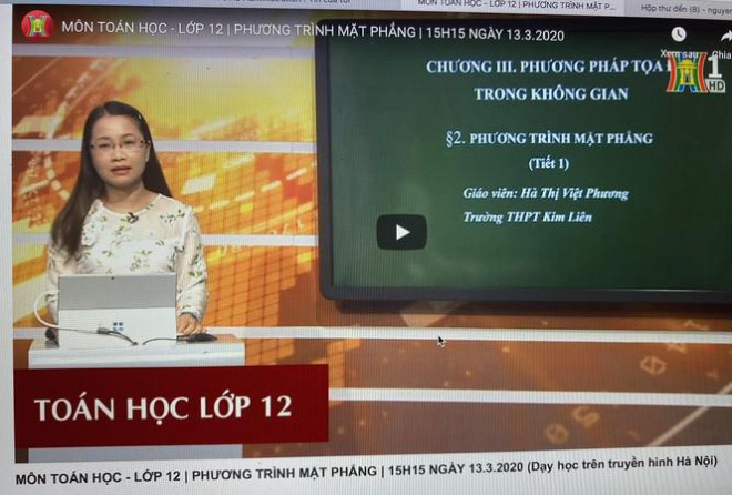 Giáo viên Hà Nội dạy học qua truyền hình cho học sinh cuối cấp