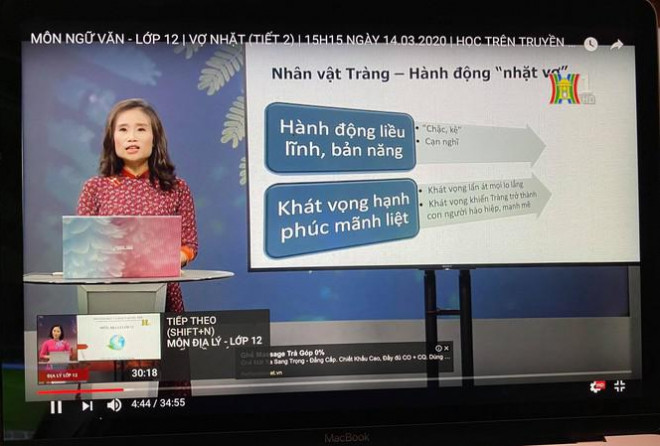 Giáo viên Hà Nội dạy môn Ngữ văn trên truyền hình