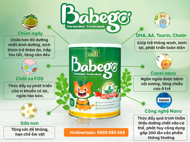 Đột phá chiết xuất Nano chùm ngây trong sữa Babego giúp trẻ tăng cân tự nhiên - 2