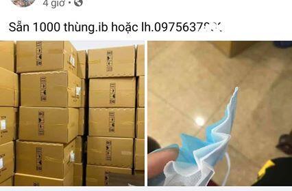 Hàng nghìn thùng khẩu trang y tế cũng đang xuống giá...