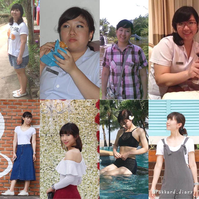 Cô gái có tên Pakkard thu hút hàng ngàn người theo dõi nhờ giảm cân thành công. 