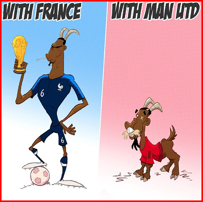 Phiên bản Pogba trên ĐTQG Pháp và MU hoàn toàn trái ngược.