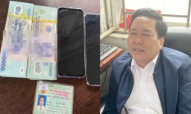 Nguyễn Ngọc Đính và số tiền 100 triệu đồng nhận từ bà H.