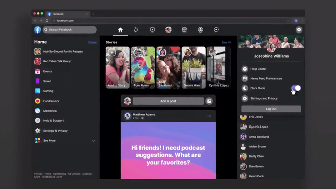 HOT: Facebook tung giao diện Dark Mode mới cho trình duyệt web - 1