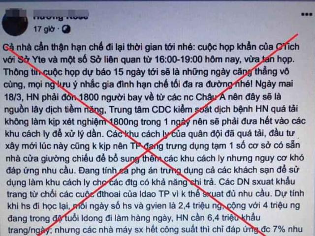 Tung tin thất thiệt Hà Nội ”vỡ trận” bởi Covid-19, 2 người bị xử lý