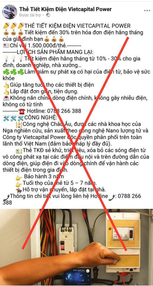 EVN khẳng định không có bất cứ loại thẻ tiết kiệm điện nào giúp giảm 30-40% lượng điện tiêu thụ. Đây là những quảng cáo lừa đảo người tiêu dùng